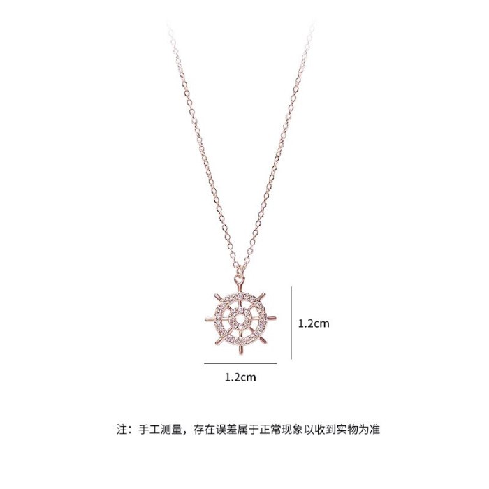Korean Retro Rudder Necklace Women's Fashion Pendant Simple Temperament Personality Clavicle Chain Necklace Jewelry Wholesale
