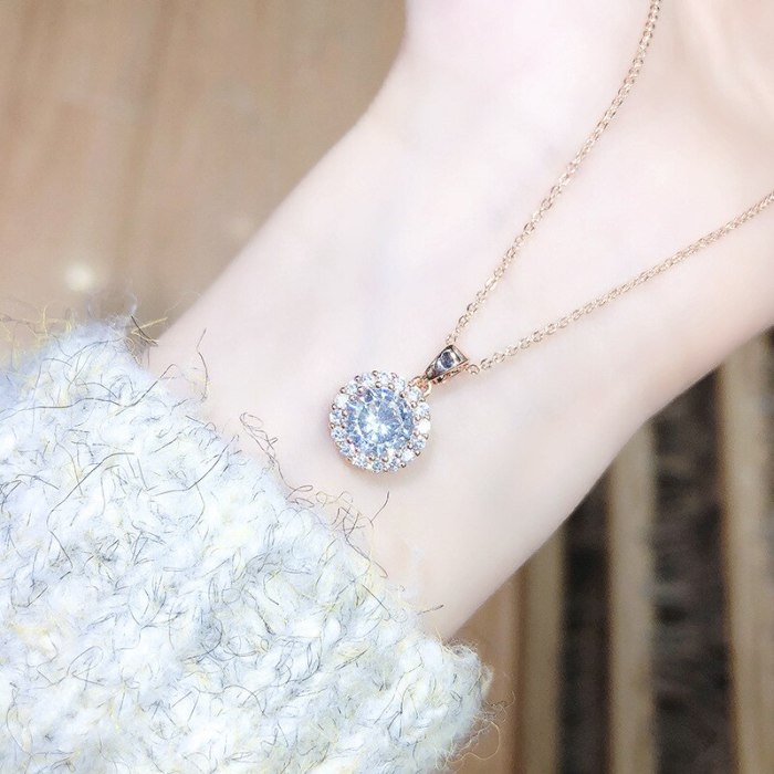 3A Zircon Necklace Personalized Female Clavicle Chain Pendant Necklace Women's Jewelry
