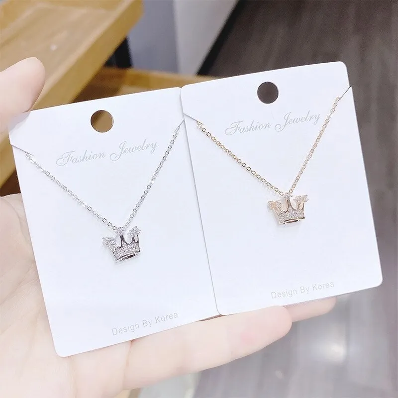 Fashion Crown Collar Necklace Necklace Female Ins Korean Edition Creative Swing Zircon Item Ornament Pendant Jewelry