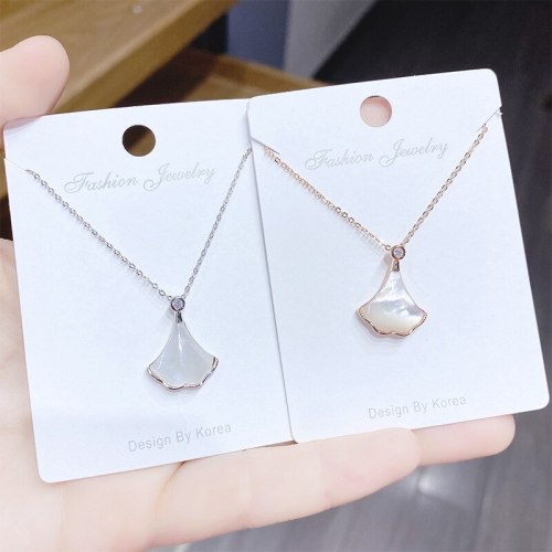 Korean Style Fan-Shaped Small Skirt Necklace Female Clavicle Chain Pendant Fashion Necklace Wholesale Jewelry