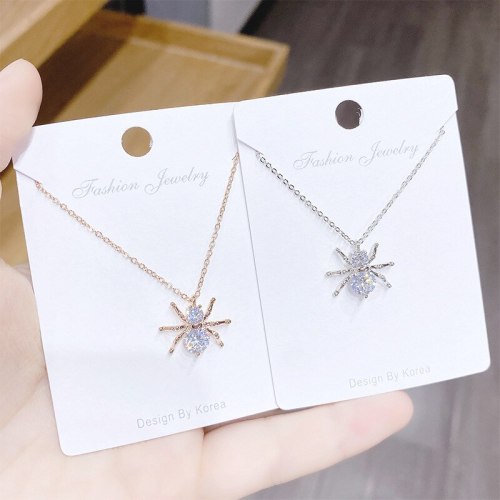 European and American Ins Spider Pendant Women's Necklace Versatile Trendy Zircon Clavicle Necklace Jewelry