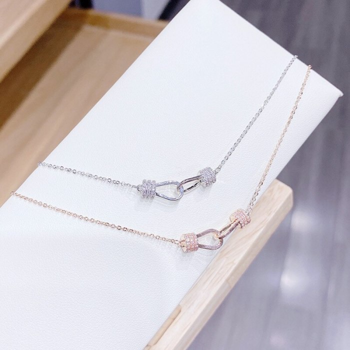 Korean Style Fashion Necklace Bow Micro Inlaid Zircon Necklace Cute Fresh Girl Heart Clavicle Chain Jewelry