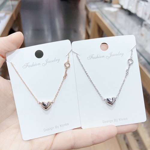 Love Necklace Korean Style Simple Peach Heart Versatile Clavicle Chain Female Ins Necklace