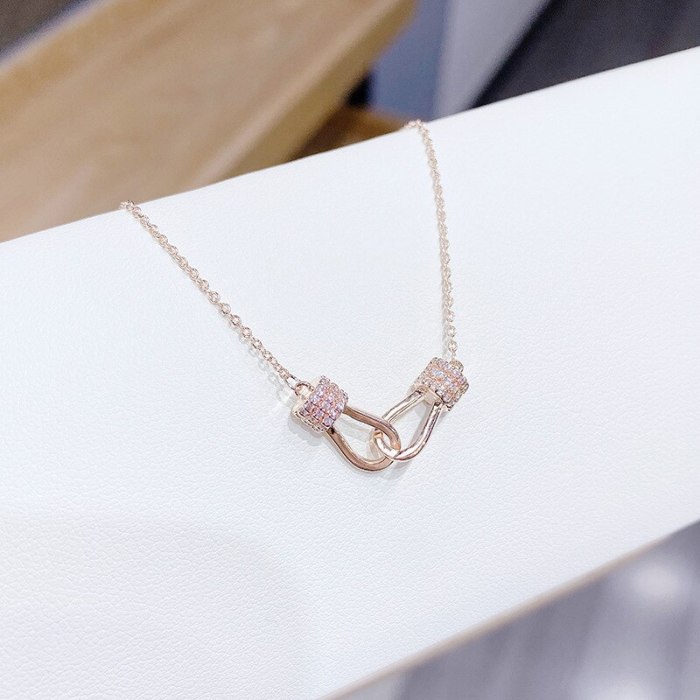 Korean Style Fashion Necklace Bow Micro Inlaid Zircon Necklace Cute Fresh Girl Heart Clavicle Chain Jewelry