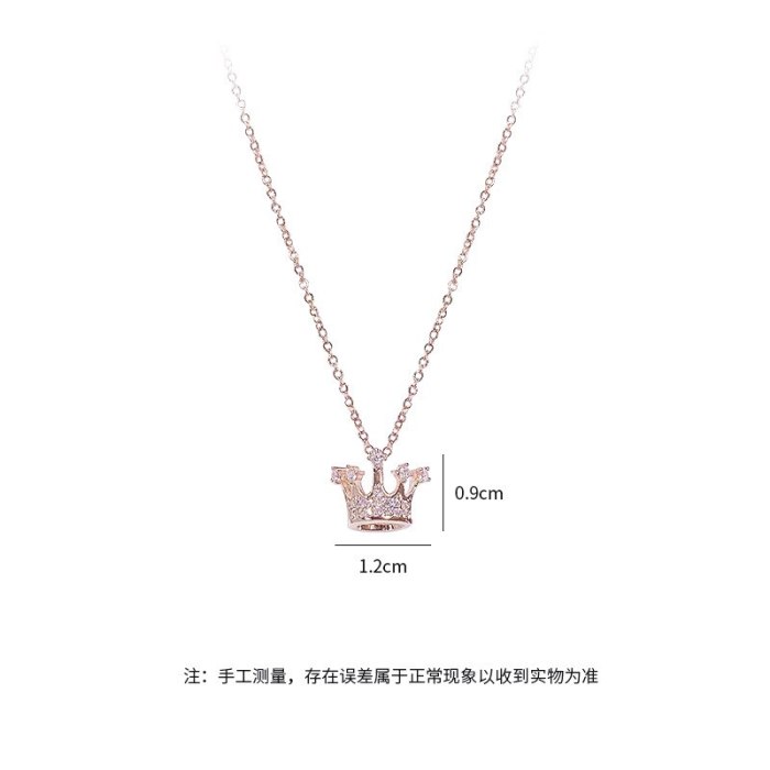 Fashion Crown Collar Necklace Necklace Female Ins Korean Edition Creative Swing Zircon Item Ornament Pendant Jewelry
