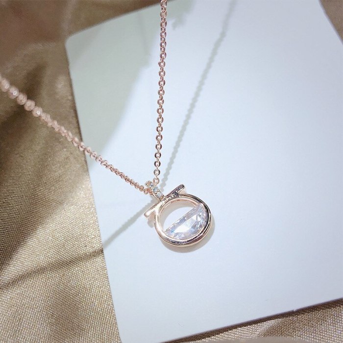 Necklace Female Zircon Clavicle Chain Pendant Small Fresh Simple Temperament Student Gift Necklace Jewelry