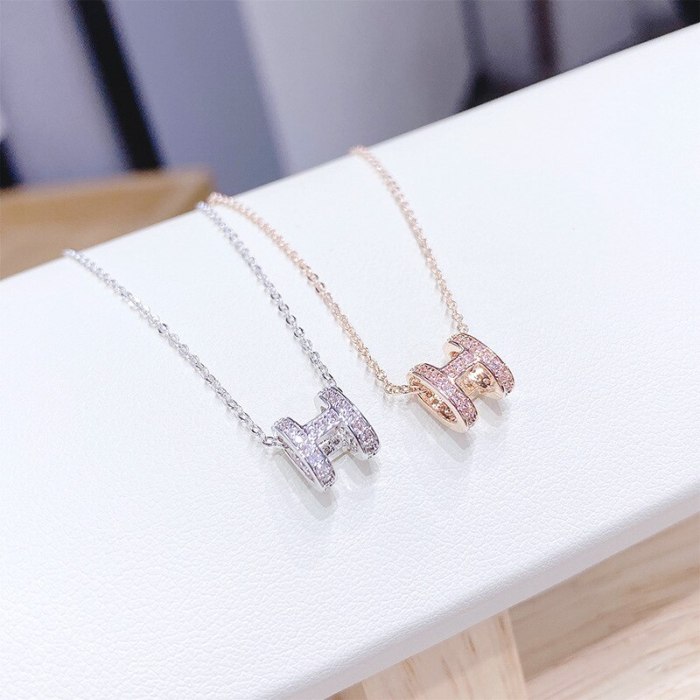 Korean Style Ins Simple All-Match Letter Girls' Necklace New Popular Clavicle Chain Necklace Wholesale