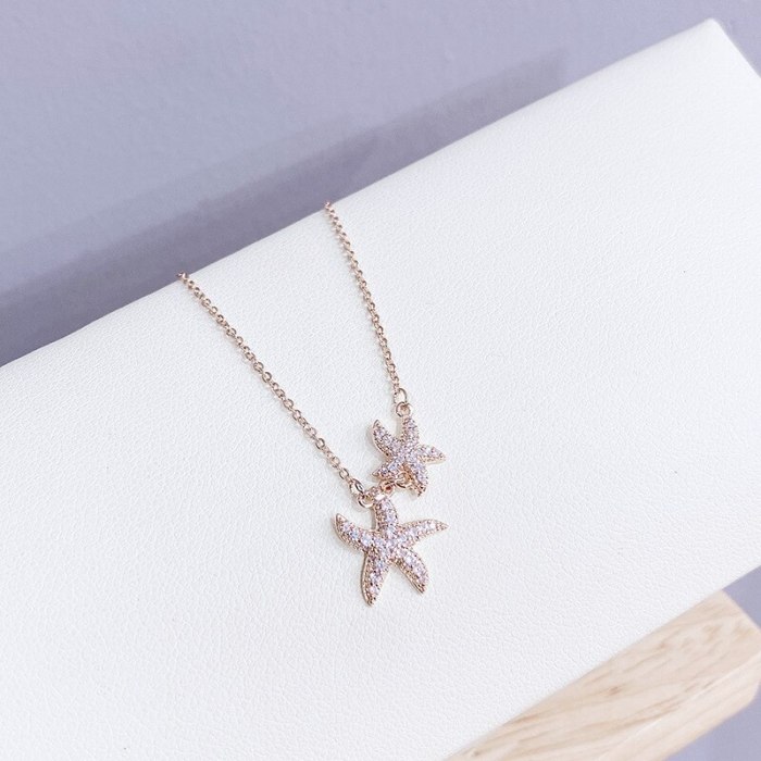 INS Fashionable All-Match Starfish Necklace Trendy Clavicle Chain Girls' Pendant New All-Match XINGX Necklace Wholesale