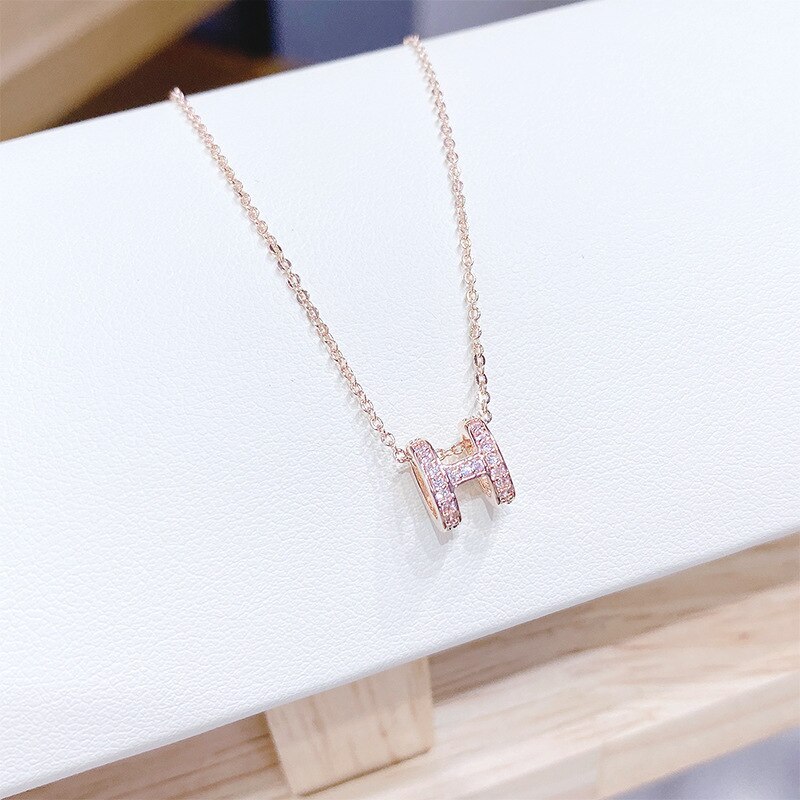 Korean Style Ins Simple All-Match Letter Girls' Necklace New Popular Clavicle Chain Necklace Wholesale