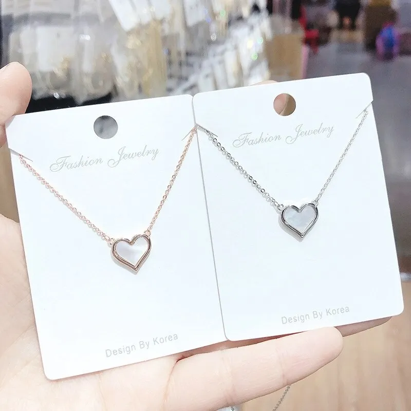 Heart Rose Gold Plated Necklace Simple Fashion All-Match Japanese and Korean New Clavicle Chain Girl Necklace Love Necklace