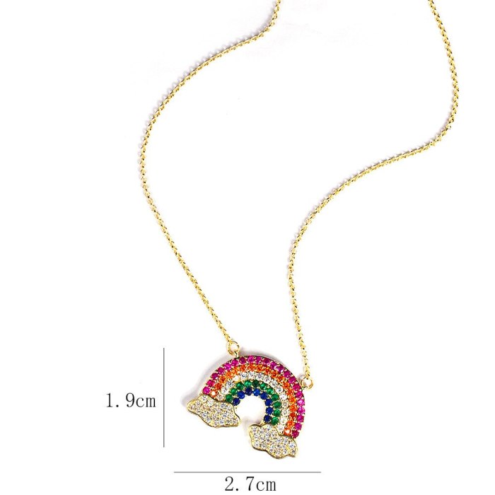 Rainbow Necklace Mori Style Japanese and Korean New All-Match Girls' Clavicle Chain Necklace Wholesale