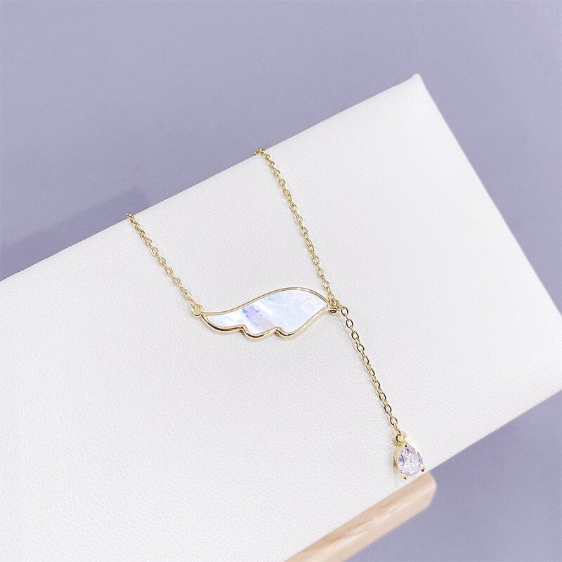 Shell Wings Necklace Female Tassel Clavicle Chain Trendy Simple Korean Style Necklace