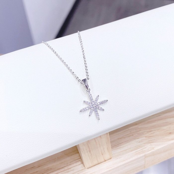 Fashion XINGX Full Diamond Necklace Japanese and Korean Eight Awn Star All-Match Clavicle Chain Pendant Holiday Gift