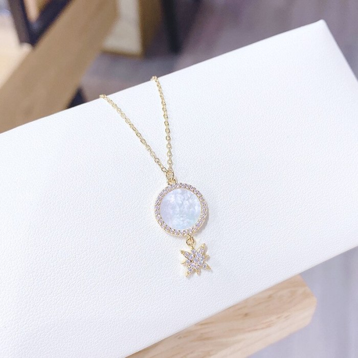 European and American Fashion Angel round Pendant Necklace Shell Necklace Female Jewelry Wholesale