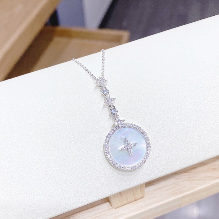 Fashionable Elegant Star Necklace Women's European and American Style Shell Clavicle Chain Pendant Ornament