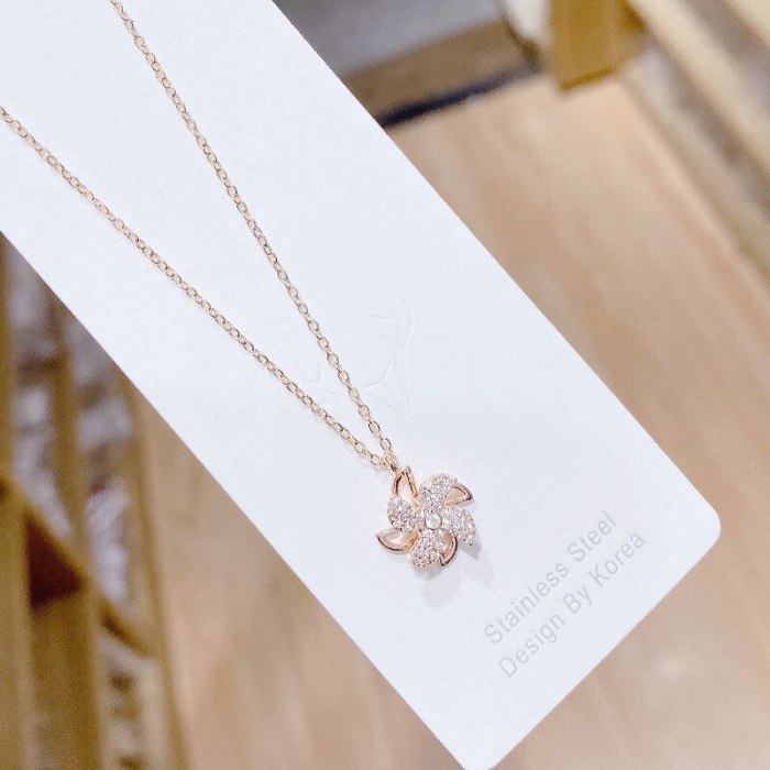 Rotatable Windmill Necklace Korean Children's Funny Girl Heart Simple Rotating Clavicle Chain Pendant Girlfriend Jewelry