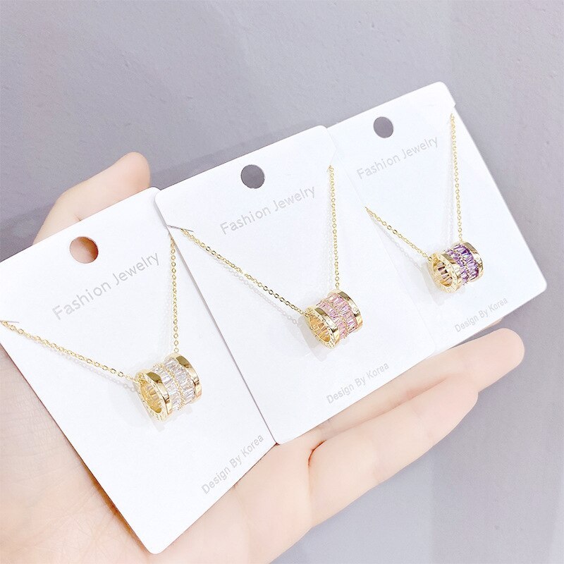 Necklace Women's Rose Gold Fashion Korean Titanium Steel Lucky Jewelry Elegant All-Match Small Waist Clavicle Chain Women