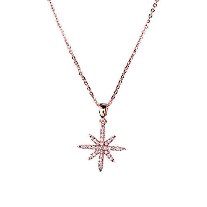 Fashion XINGX Full Diamond Necklace Japanese and Korean Eight Awn Star All-Match Clavicle Chain Pendant Holiday Gift