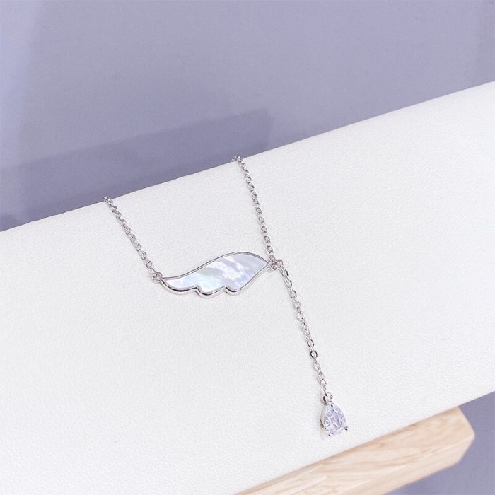 Shell Wings Necklace Female Tassel Clavicle Chain Trendy Simple Korean Style Necklace