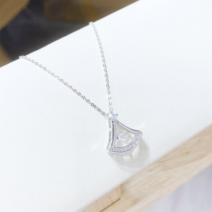 Small Skirt Necklace Female Fan Pendant Clavicle Chain Pendant Valentine's Day Qixi Gift Smart Necklace