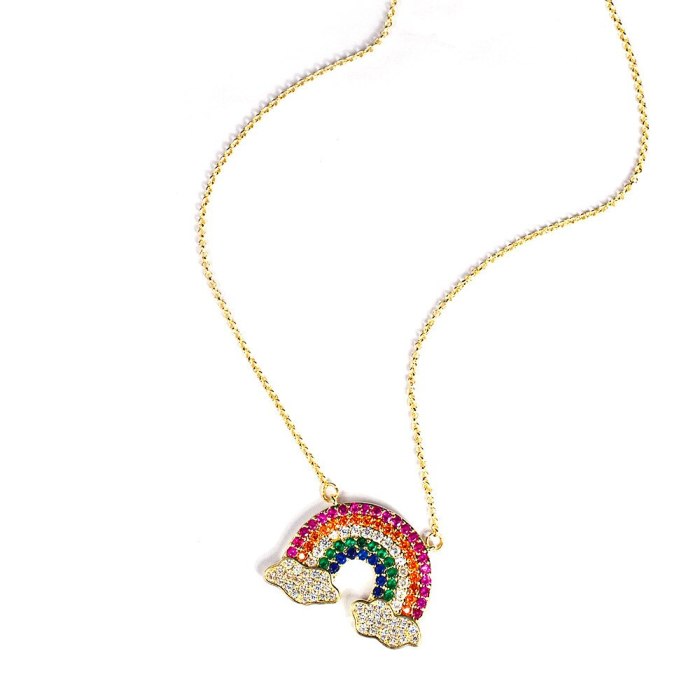 Rainbow Necklace Mori Style Japanese and Korean New All-Match Girls' Clavicle Chain Necklace Wholesale