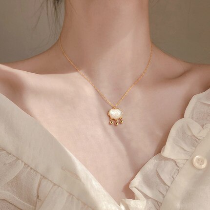 Fritillary Longevity Lock Tassel Necklace Simple Personality Design Clavicle Chain Korean Style Birth Year Female Jewelry