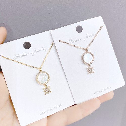 European and American Fashion Angel round Pendant Necklace Shell Necklace Female Jewelry Wholesale