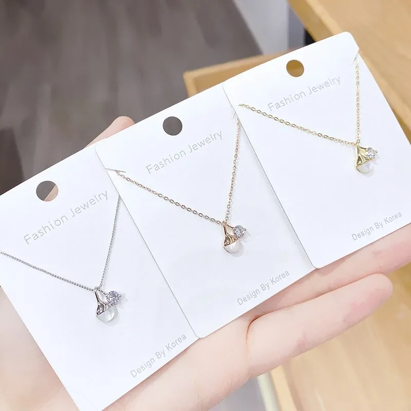 Necklace Pendant Female Japanese and Korean Style Fresh Micro Inlaid Zircon Cherry Necklace Sweet Fruit Clavicle Chain