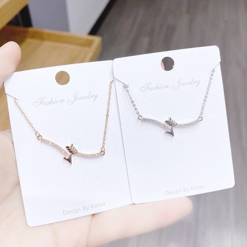 New Aishen Arrow Necklace Women's Copper Plated Gold Necklace Ornament Clavicle Chain Pendant Wholesale