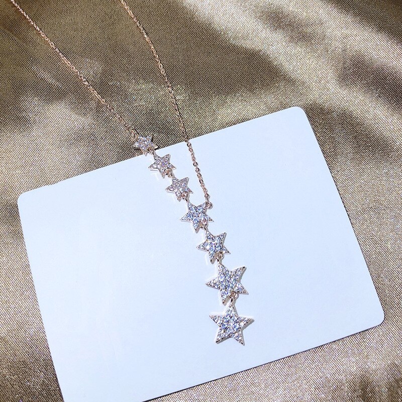 Mori Girl Temperament Star Necklace Clavicle Chain Pendant Necklace Wholesale