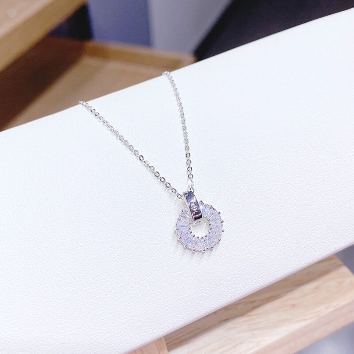 Korean Style New Diamond Ring Women's Necklace Clavicle Chain 3A Zircon Necklace Women Necklace