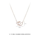 Women's Korean-Style High-Grade Double C Necklace Rose Gold Clavicle Chain Ins Elegant Necklace Necklace