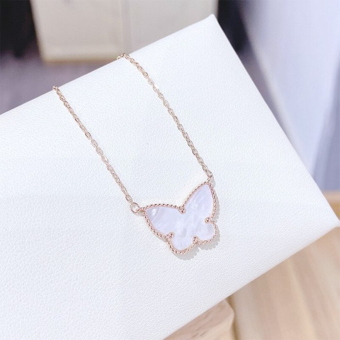 Japanese and Korean Style Cute Necklace Diamond Bow Lady Necklace Beautiful Daily Wear Street Shot Clavicle Chain Pendant