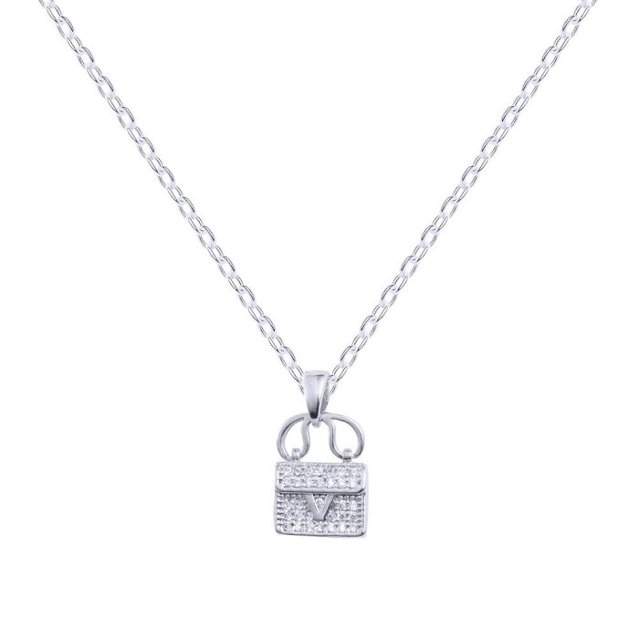 V Letter Bag Necklace Mori Girl Creative Fashion Clavicle Chain Necklace Ornament Wholesale