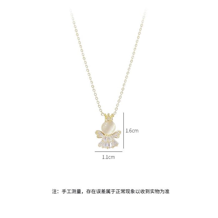 Fashion Simple New Smart Necklace Female Clavicle Chain Opal Plated 14K Real Gold Necklace Ornament Wholesale