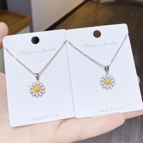 Little Daisy Flower Necklace Korean Style Fresh SUNFLOWER Chrysanthemum Clavicle Necklace Pendant Female Wholesale