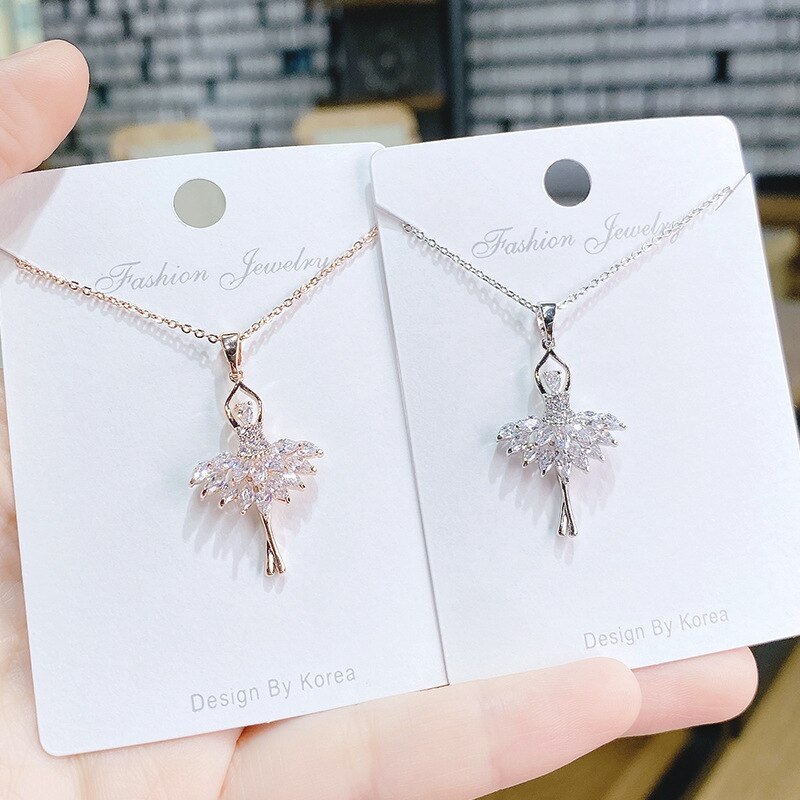 Dancing Girl Fashion All-Match Necklace Women's Korean New Ballet Girl Clavicle Chain Pendant