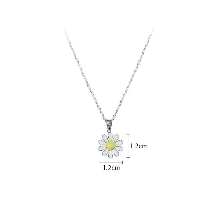 Little Daisy Flower Necklace Korean Style Fresh SUNFLOWER Chrysanthemum Clavicle Necklace Pendant Female Wholesale