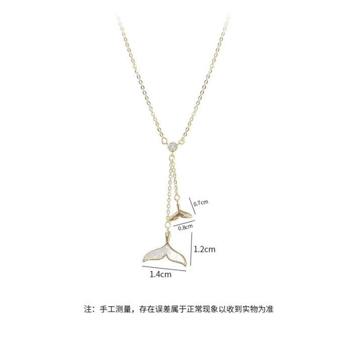 New Korean Style White Shell Fishtail Necklace Women's Jewelry