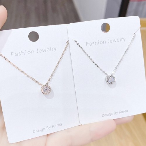 New Micro Diamond Zircon Necklace Korean Style Clavicle Chain Mermaid Tears Necklace Female Jewelry