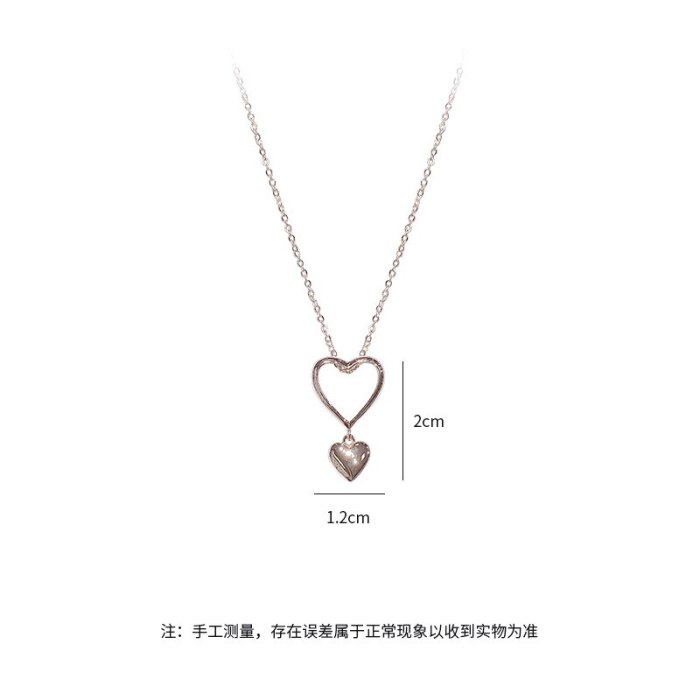 Korean Style Heart-Shaped Necklace Women's Clavicle Chain Ocean Heart Pendant Peach Heart Necklace Necklace Ornament Wholesale
