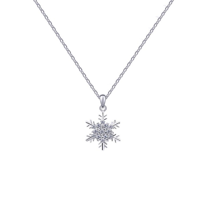INS Snowflake Zircon Necklace Japanese and Korean Innovative Trendy Girl Clavicle Chain Pendant Wholesale
