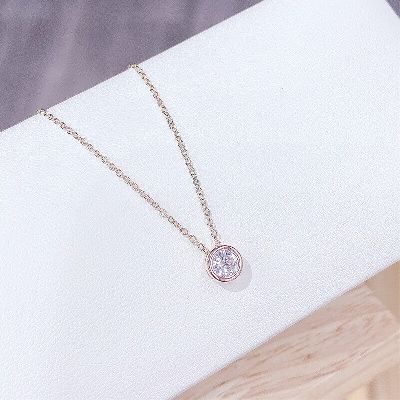 New Micro Diamond Zircon Necklace Korean Style Clavicle Chain Mermaid Tears Necklace Female Jewelry