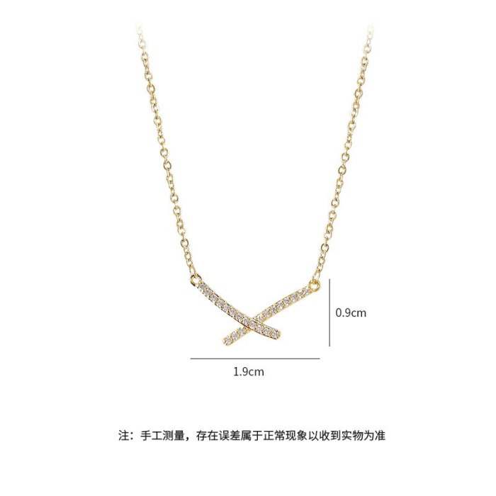 New Electroplated Real Gold Bow Necklace Female Clavicle Chain Pendant Ornament