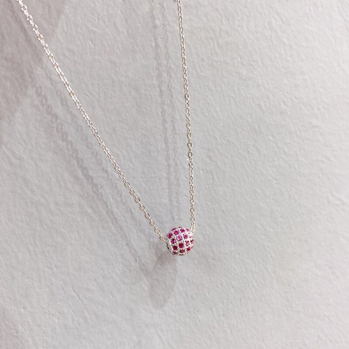 Mori Girl's Simple All-Match Necklace Clavicle Chain Pendant Korean New Diamond Ball Necklace
