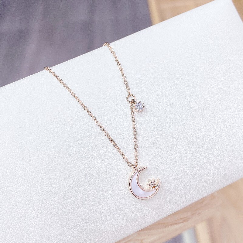 Fashion Simple Shell Star Moon Necklace Women's Korean Moon Trend Clavicle Chain Wholesale