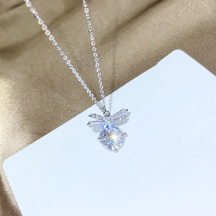 Japanese and Korean Simple All-Match Elegant Necklace New Pendant Student Micro Diamond Jewelry Pendant for Women
