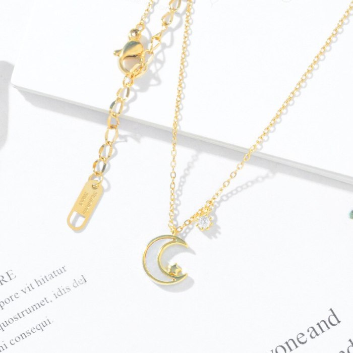 Fashion Simple Shell Star Moon Necklace Women's Korean Moon Trend Clavicle Chain Wholesale