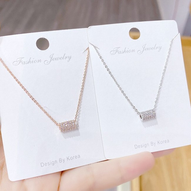 Japanese and Korean Fashion Zircon Necklace Ornament Simple All-Match Popular New Girls' Clavicle Chain Necklace Wholesale