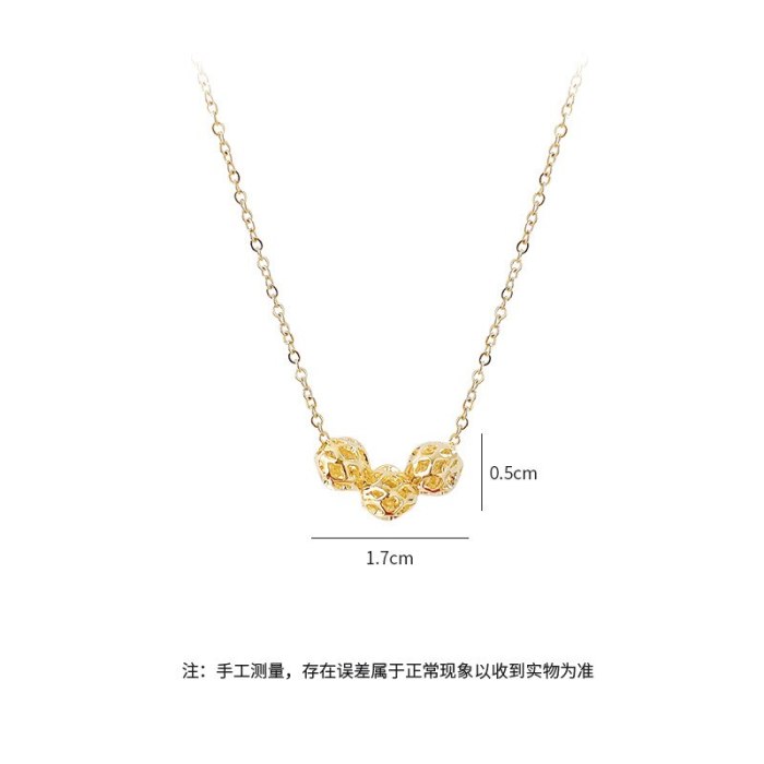 Hollow Necklace Women's Electroplated Real Gold Pendant Simple Student Short Ins Clavicle Chain Jewelry 152